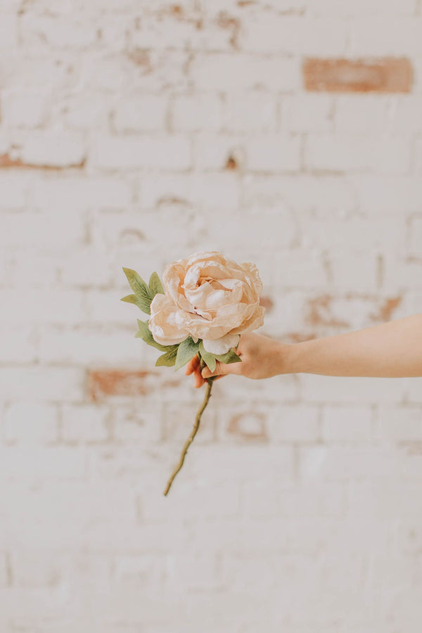 Dry look beige peony, artificial nude peony, nude wedding flowers, dry look peony