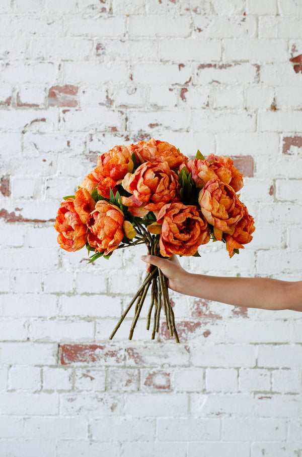 Artificial peony pale peach 54cm, diy wedding bouquets, luxury faux flowers