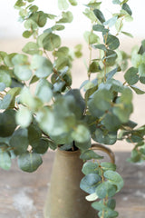 Faux eucalyptus spray, realistic faux foliage for weddings or craft projects, Single stem